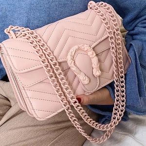 •Always Blushing• Quilted & Chained Crossbody Bag